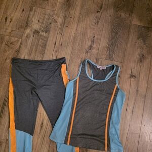 Gray and Orange Leggings